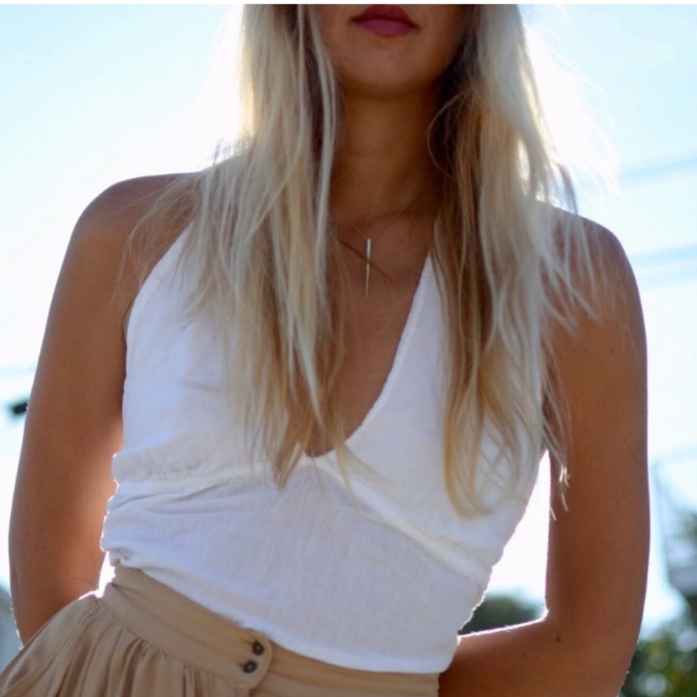 White halter top